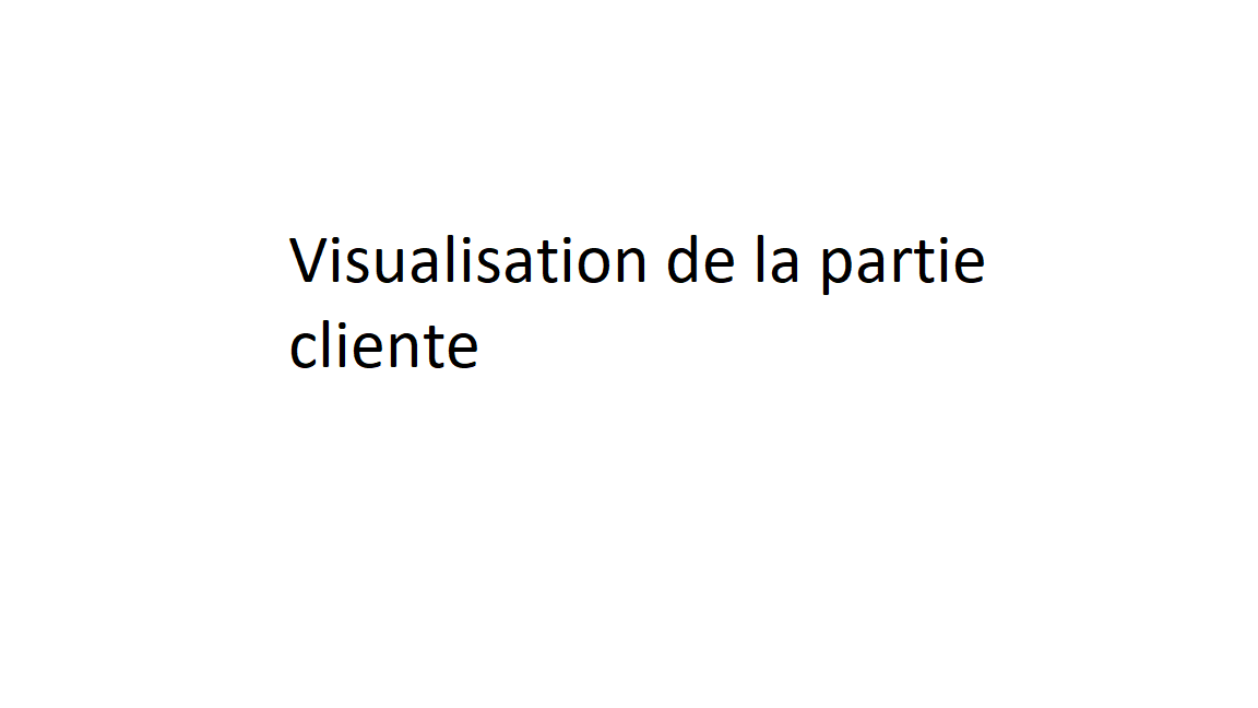 Visualisation Partie Cliente